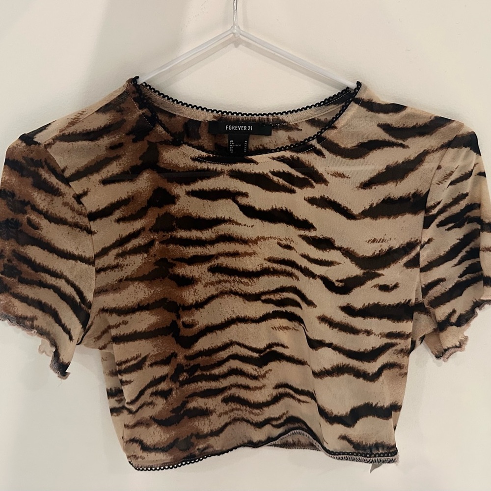 Vintage Cheetah Print Crop Top